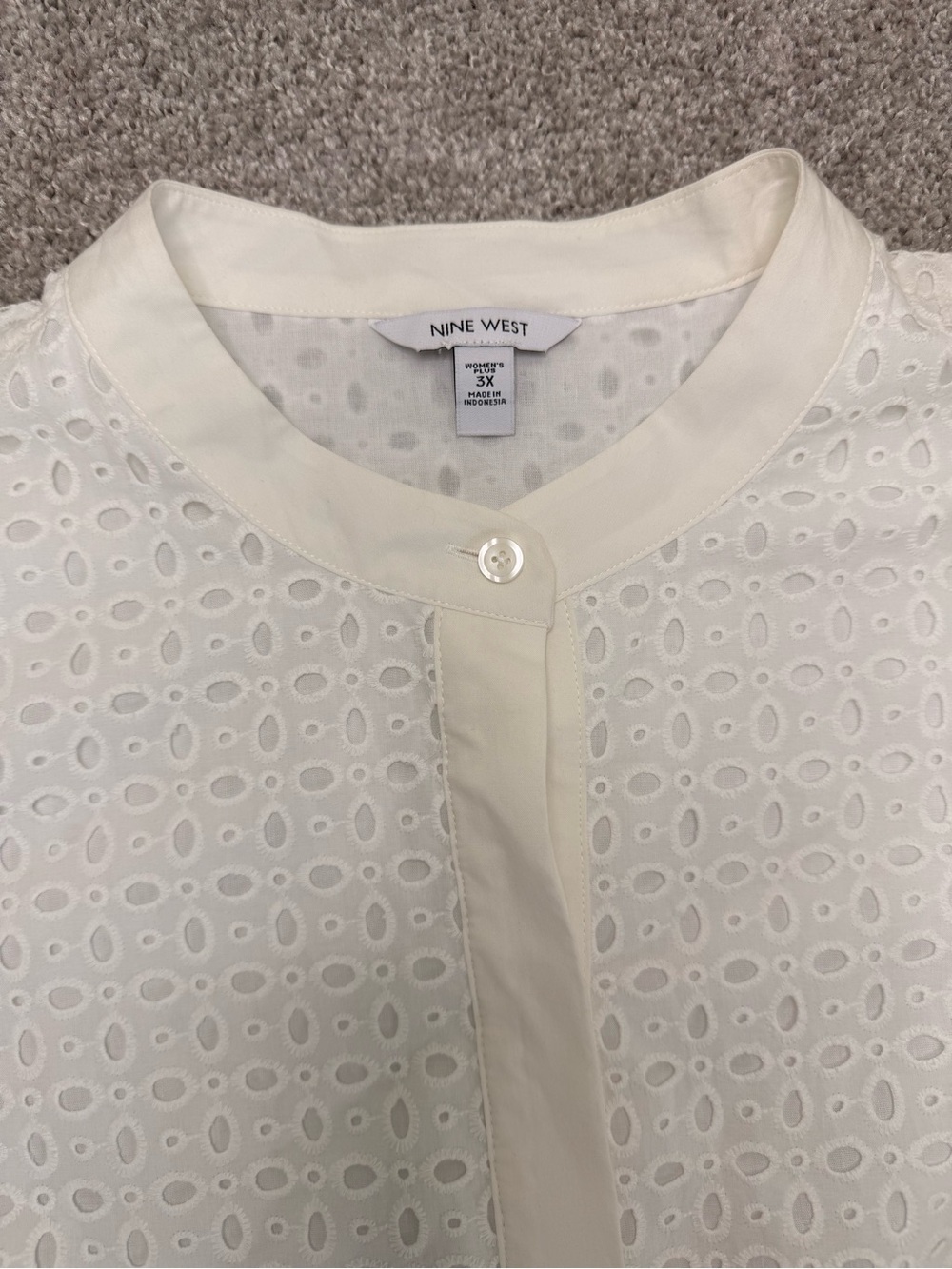 Nine West White Eyelet Midi Dress - Picture 10 of 12